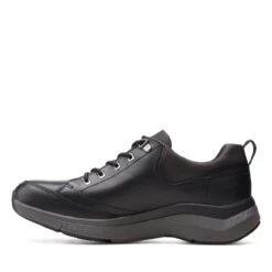 Clarks Wave 2.0 Vibe Black Leather -Clarks 26155110 W 5
