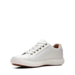 Clarks Nalle Lace White Leather -Clarks 26165001 W 4