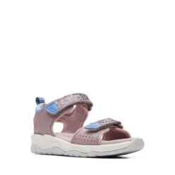 Clarks Clowder Print Kid Grey/Pink -Clarks 26166107 W 2