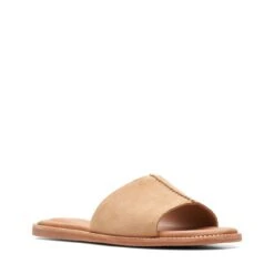 Clarks Karsea Mule Light Tan Suede -Clarks 26166690 W 2