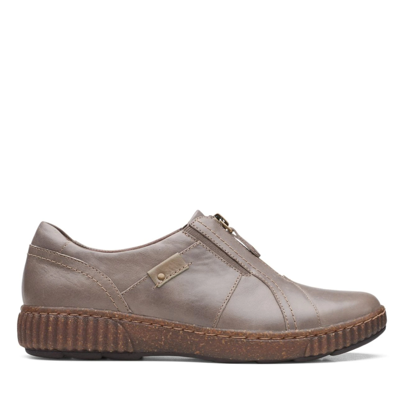 Clarks Magnolia Zip DarkTaupe Leather 3 Clarks Magnolia Zip DarkTaupe Leather