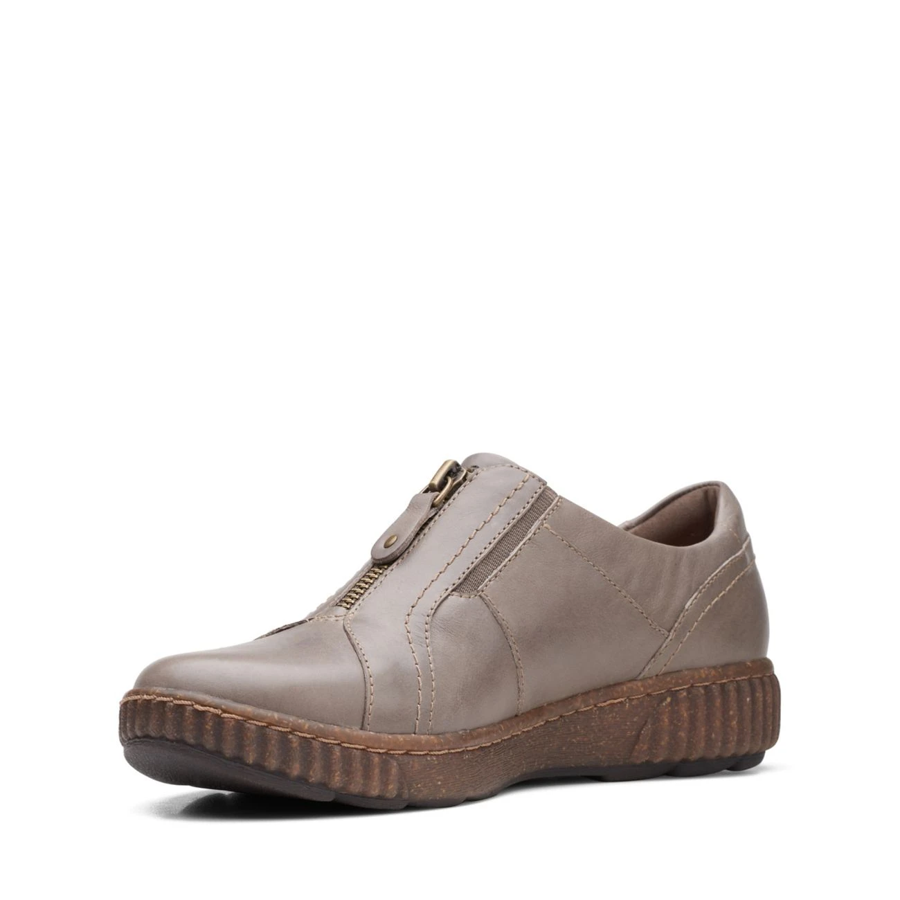 Clarks Magnolia Zip DarkTaupe Leather 6 Clarks Magnolia Zip DarkTaupe Leather - Image 4