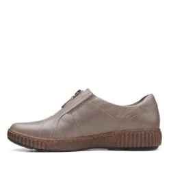 Clarks Magnolia Zip DarkTaupe Leather 13 Clarks Magnolia Zip DarkTaupe Leather -Clarks 26167484 W 5