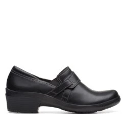 Clarks Angie Poppy Black Leather