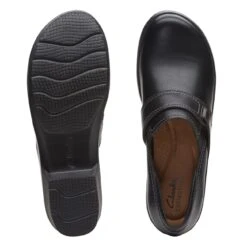 Clarks Angie Poppy Black Leather -Clarks 26167641 W 7