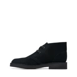 Clarks Desert Boot Older Black Suede -Clarks 26168039 W 5