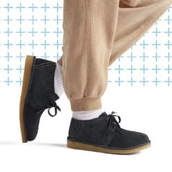 Clarks Desert Trek Older Navy Combination -Clarks 26168043 W 12