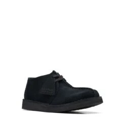 Clarks Desert Trek Older Black Suede -Clarks 26168046 W 2