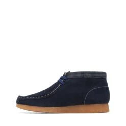 Clarks Wallabee Boot Older Navy Combination -Clarks 26168133 W 5