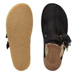Clarks Trek Mule Black Suede Warmlined 15 Clarks Trek Mule Black Suede Warmlined -Clarks 26168577 W 7