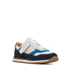 Clarks Craft Run Tor Older Navy Combination -Clarks 26169373 W 2