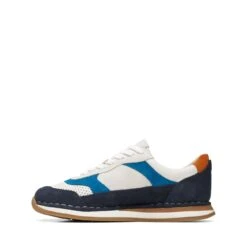 Clarks Craft Run Tor Older Navy Combination -Clarks 26169373 W 5