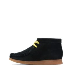 Clarks Wallabee Mist Kid Black Print -Clarks 26169540 W 5