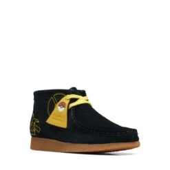 Clarks Wallabee Mist Older Black Print -Clarks 26169543 W 2