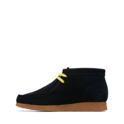 Clarks Wallabee Mist Older Black Print -Clarks 26169543 W 5