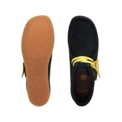 Clarks Wallabee Mist Older Black Print -Clarks 26169543 W 7