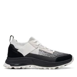 Clarks ATL Trek Knit Waterproof Off White Text