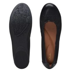 Clarks Rena Hop Black Leather -Clarks 26170587 W 7