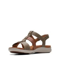Clarks Kitly Step Olive Combination -Clarks 26170992 W 4