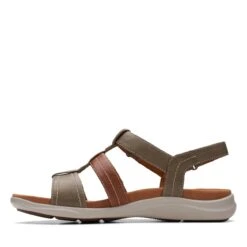 Clarks Kitly Step Olive Combination -Clarks 26170992 W 5