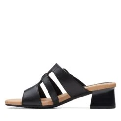 Clarks Desirae Palm Black Leather -Clarks 26171178 W 5