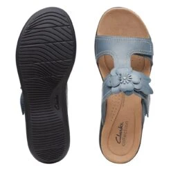 Clarks Laurieann Madi Blue Grey Leather -Clarks 26171255 W 7