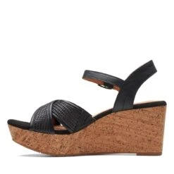 Clarks Elleri Plum Black Leather -Clarks 26171439 W 5