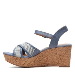 Clarks Elleri Plum Denim Blue Leather -Clarks 26171440 W 5