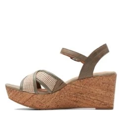 Clarks Elleri Plum Olive Leather -Clarks 26171441 W 5