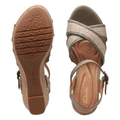 Clarks Elleri Plum Olive Leather -Clarks 26171441 W 7