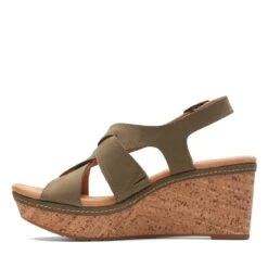 Clarks Elleri Rae Olive Nubuck -Clarks 26171446 W 5