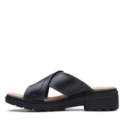 Clarks Coast Cross Black Leather -Clarks 26171732 W 5