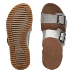 Clarks Brookleigh Sun Silver Leather -Clarks 26171857 W 7