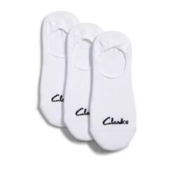 Clarks 3 Pack Solid Liner Black Multi White