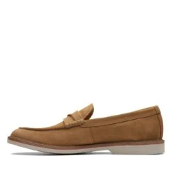 Clarks Atticus LT Slip Dark Sand Suede -Clarks 26172440 W 5