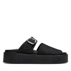 Clarks Crepe Slide Black Nubuck