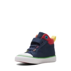 Clarks Foxing Tor Hi Toddler Navy Combination -Clarks 26173005 W 4